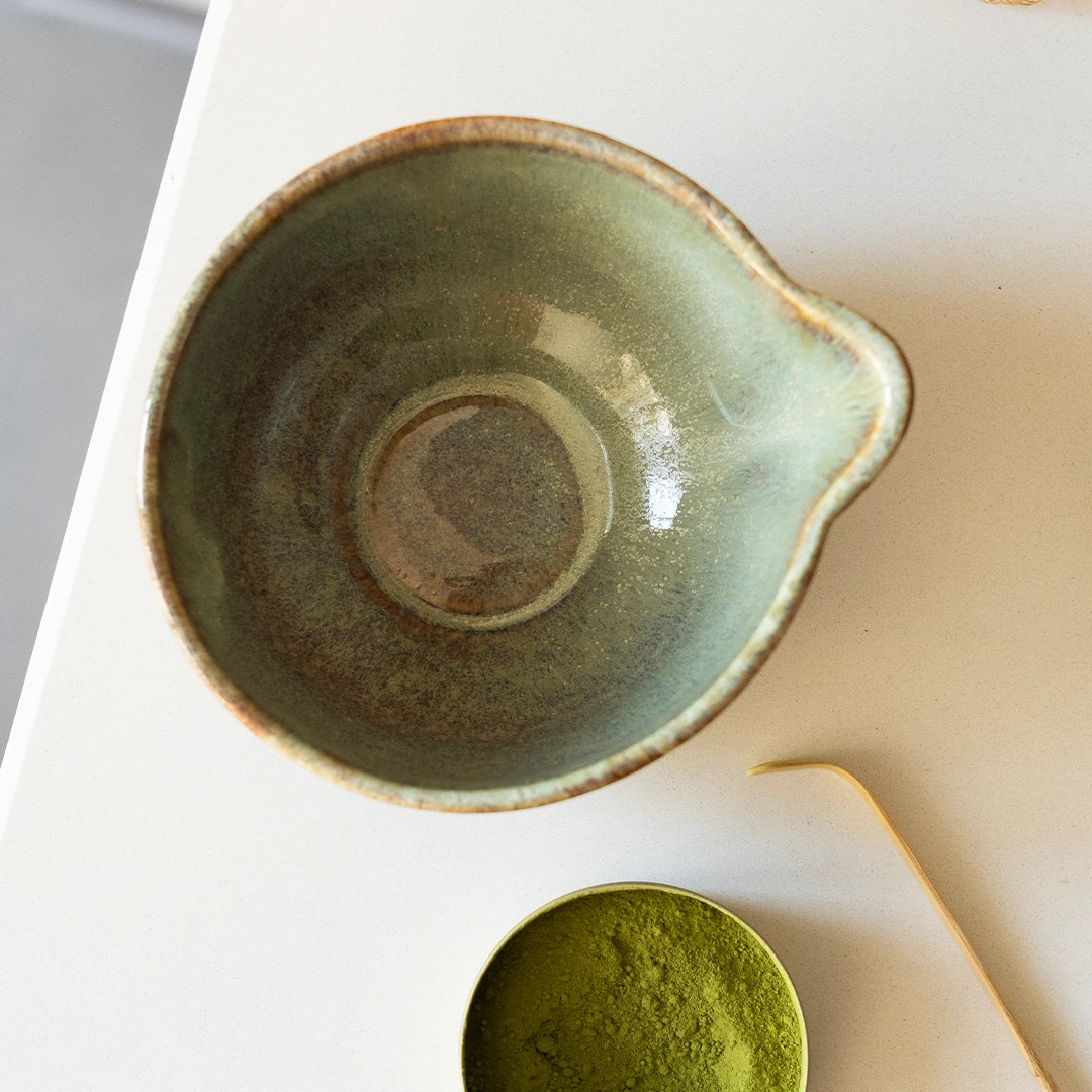 Matcha Ritüeli: Müdavim Yeşil Matcha Kase+Whisk Tutucu+Bambu Whisk