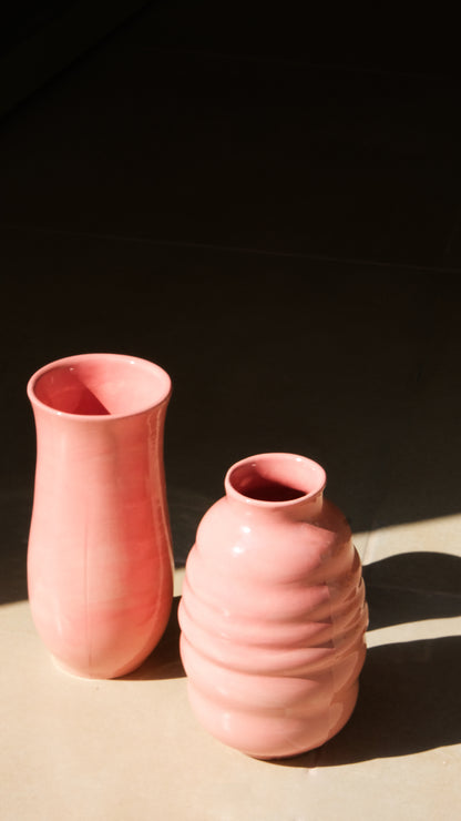 Stoneware Bombeli Vazo - Pembe