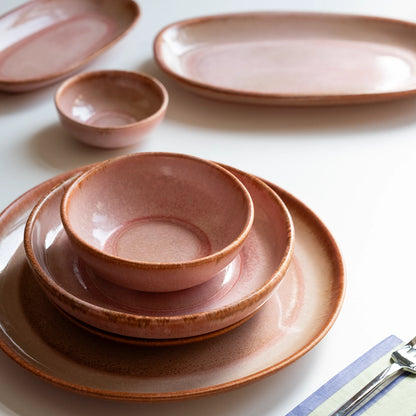 2 Kişilik Stoneware Yemek Takımı - Gonca Pembe