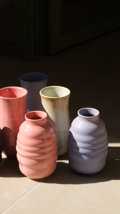 Stoneware Bombeli Vazo - Pembe
