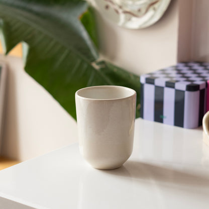 Stoneware Tumbler Bardak - İnci Beyaz