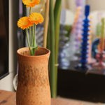 Stoneware Sütun Vazo - Kahve