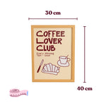 Çerçeveli Coffee Lover Poster - Sarı