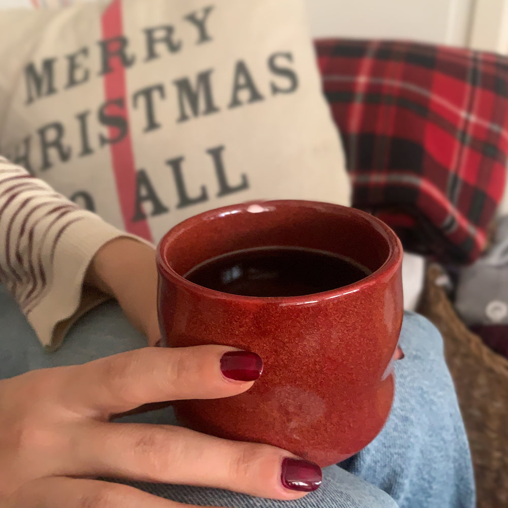 Stoneware Büyük Bardak - Dem Kırmızı