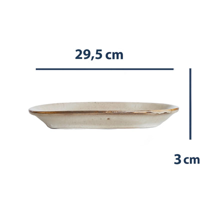 Stoneware Büyük Kayık Tabak - Sakin Taş