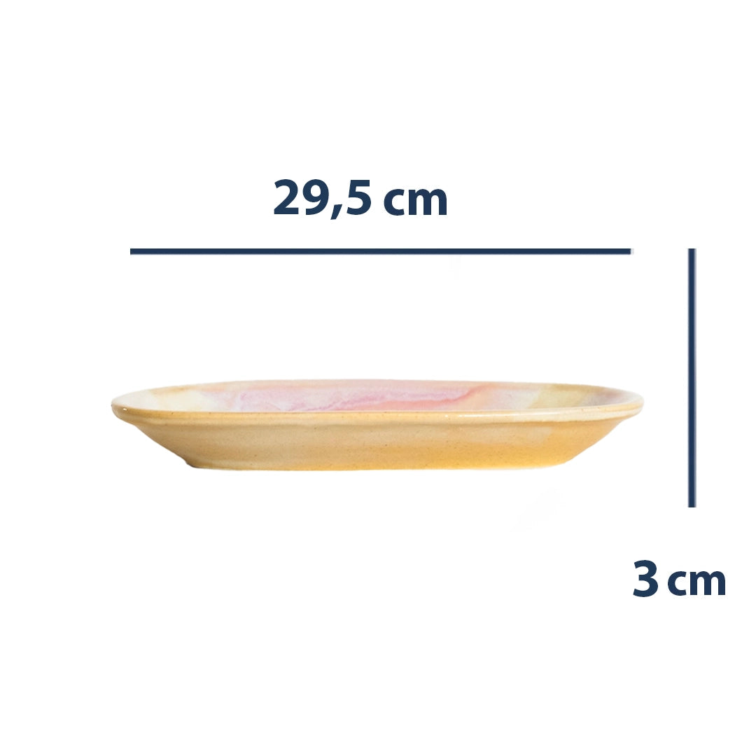 Stoneware Büyük Kayık Tabak - Müdavim Pembe