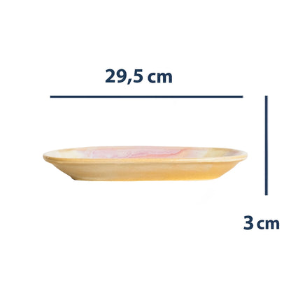 Stoneware Büyük Kayık Tabak - Müdavim Pembe