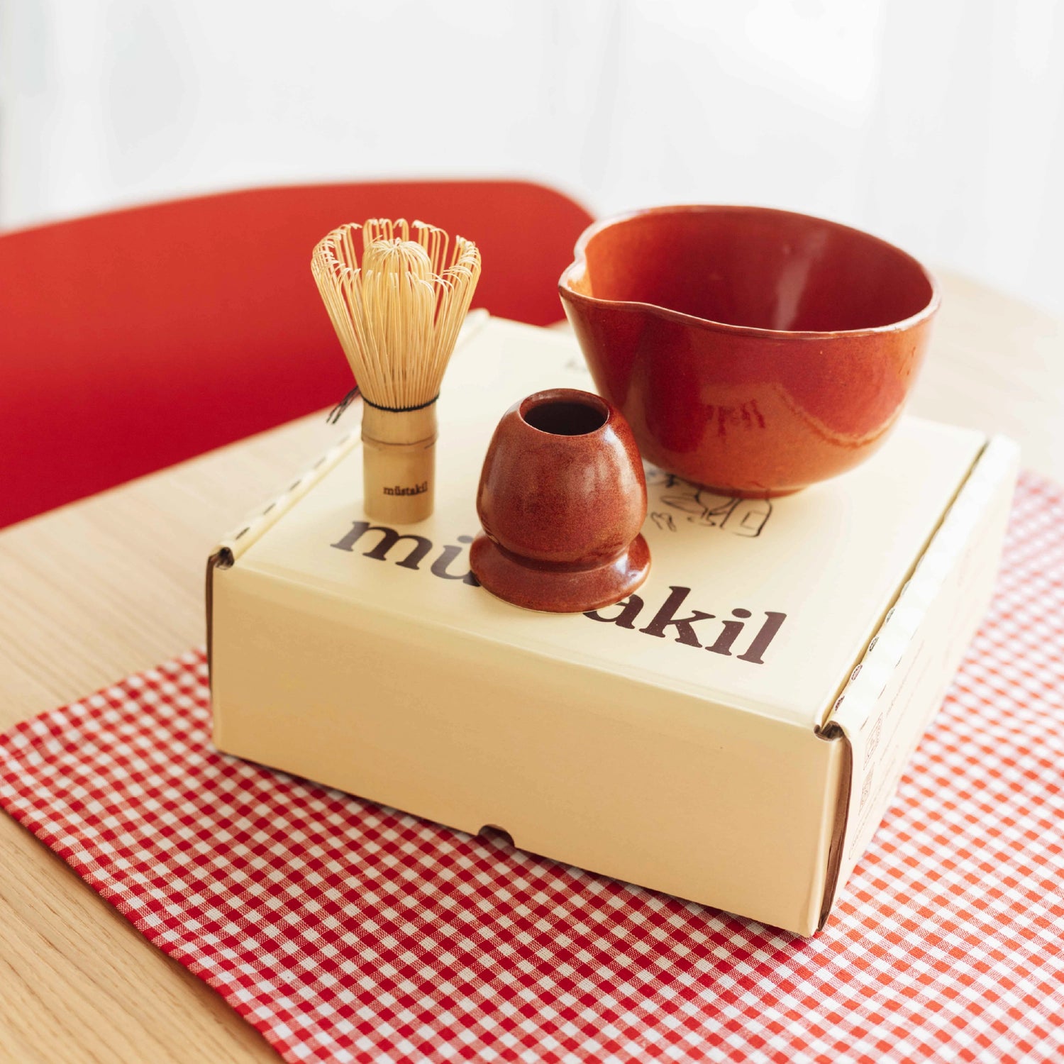 Yılbaşı Özel Matcha Hediye Seti - Dem Matcha Kase+Whisk Tutucu+Bambu Whisk