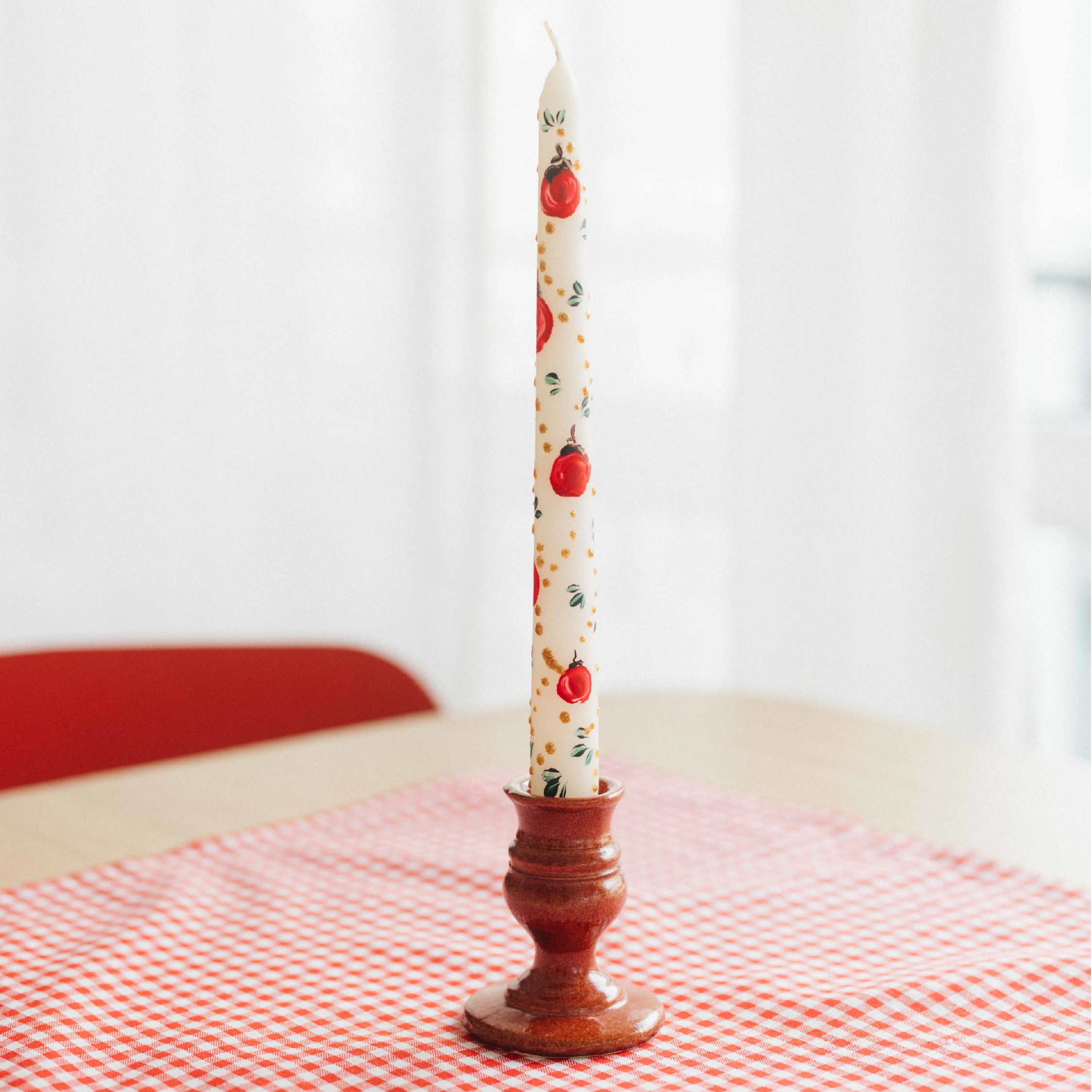 Stoneware Şamdan - Dem Kırmızı