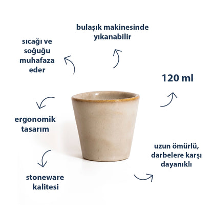 Stoneware Espresso Bardağı - Sakin Taş
