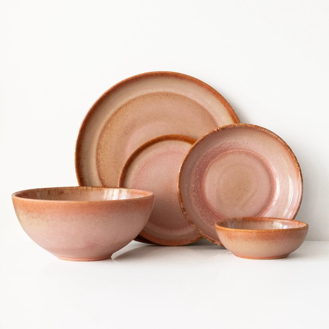 2 Kişilik Stoneware Yemek Takımı - Gonca Pembe