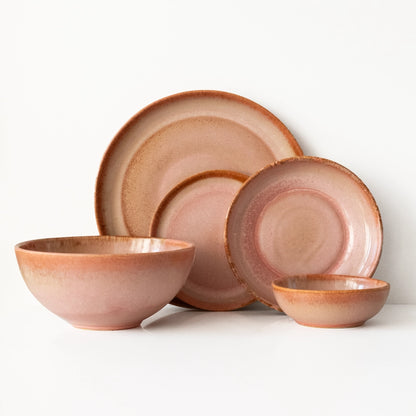 2 Kişilik Stoneware Yemek Takımı - Gonca Pembe