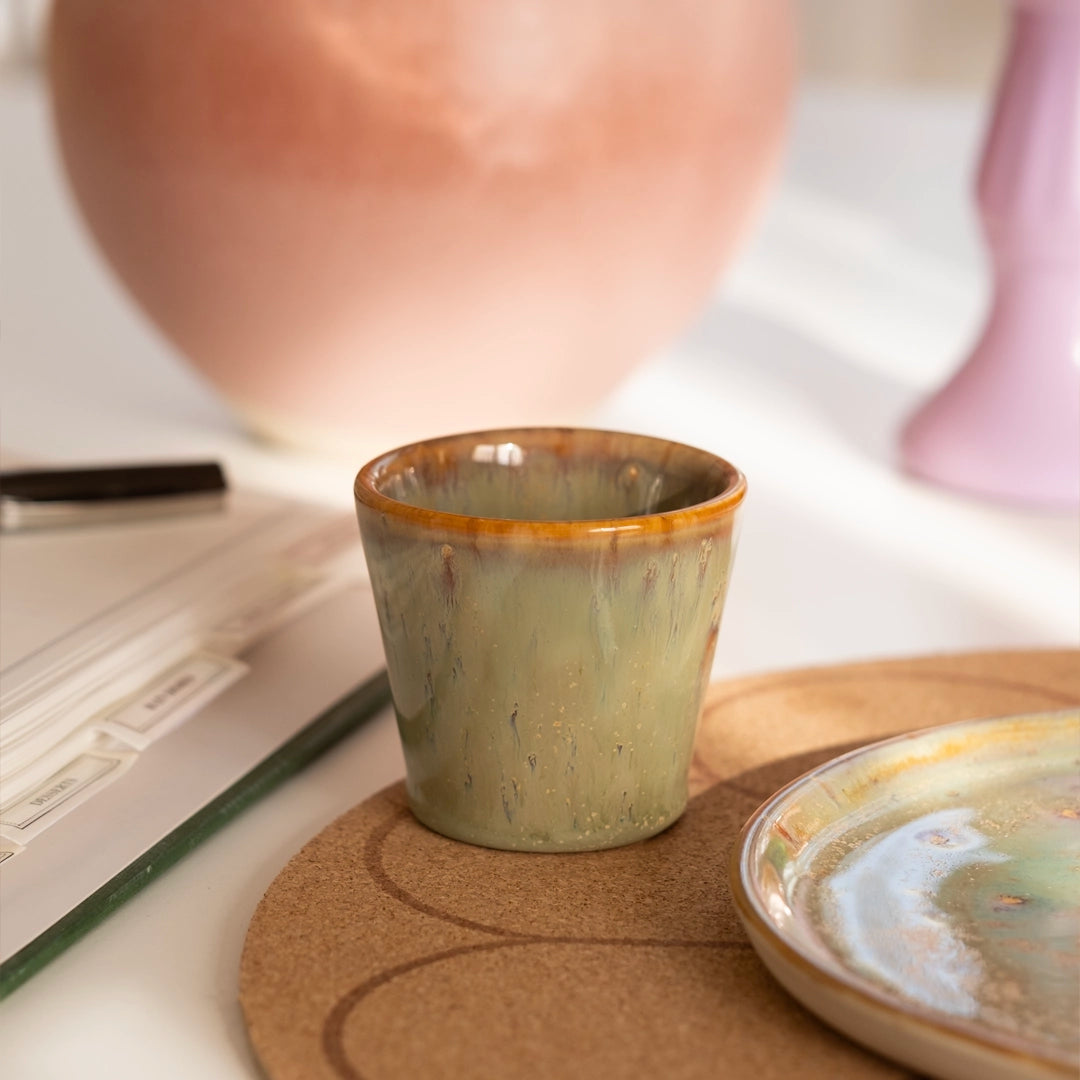 Stoneware Espresso Bardağı - Müdavim Yeşil