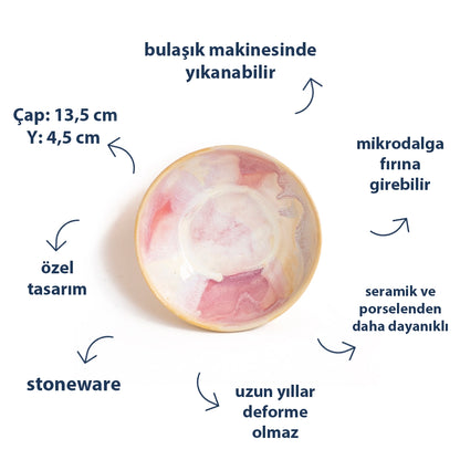 Stoneware Kase - Müdavim Pembe