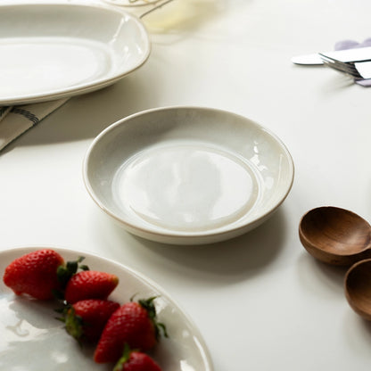 Stoneware Mezelik Tabak - İnci Beyaz