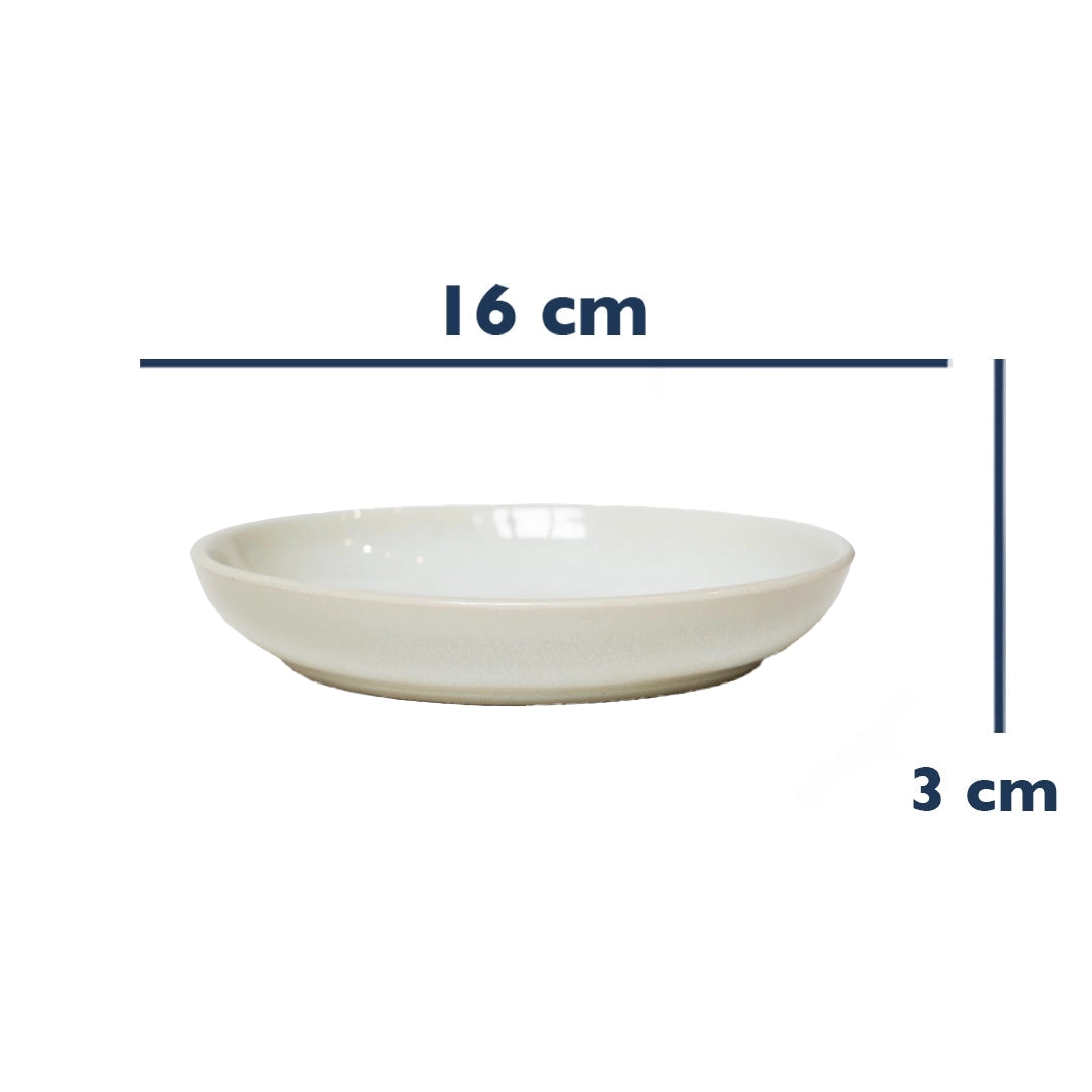 Stoneware Mezelik Tabak - İnci Beyaz