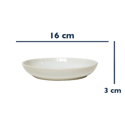 Stoneware Mezelik Tabak - İnci Beyaz