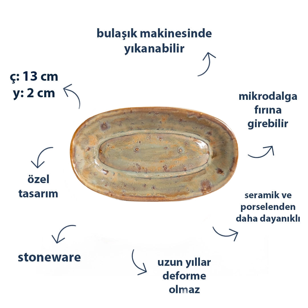 Stoneware Kayık Sosluk - Müdavim Yeşil
