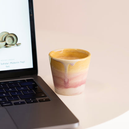 Stoneware Espresso Bardağı - Müdavim Pembe
