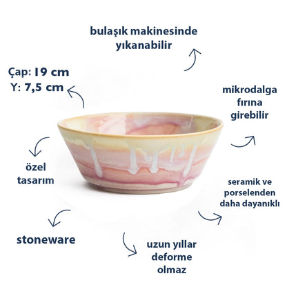 Stoneware Derin Bowl - Müdavim Pembe