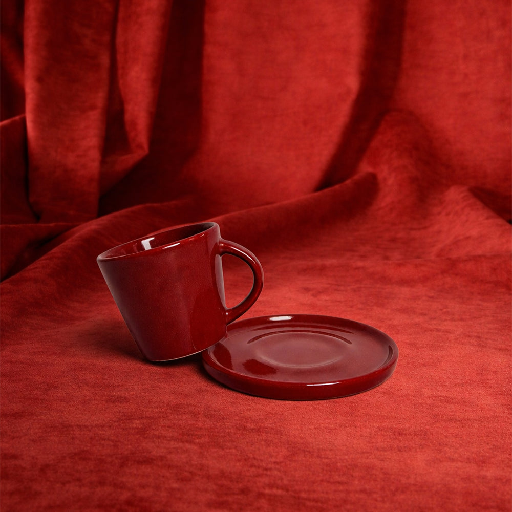 Stoneware Kahve Fincanı - Dem Kırmızı