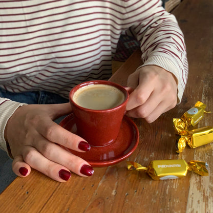 Stoneware Kahve Fincanı - Dem Kırmızı