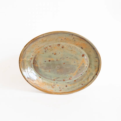 Stoneware Küçük Oval Tabak - Müdavim Yeşil