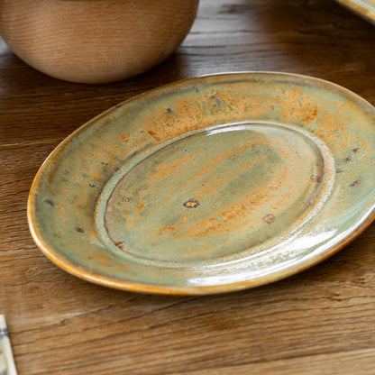 Stoneware Küçük Oval Tabak - Müdavim Yeşil