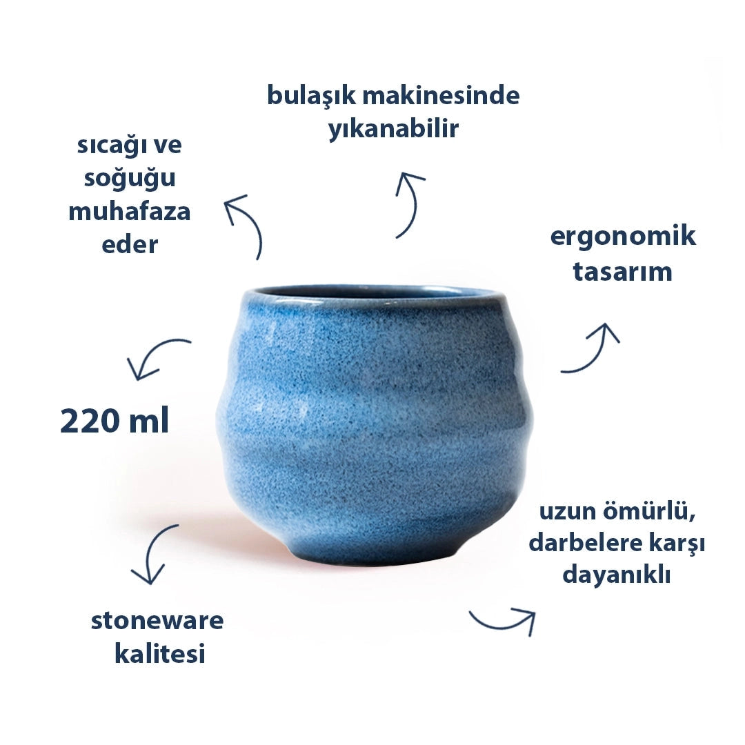 Stoneware Bardak - Sayfi Mavi