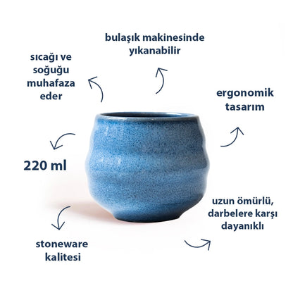 Stoneware Bardak - Sayfi Mavi