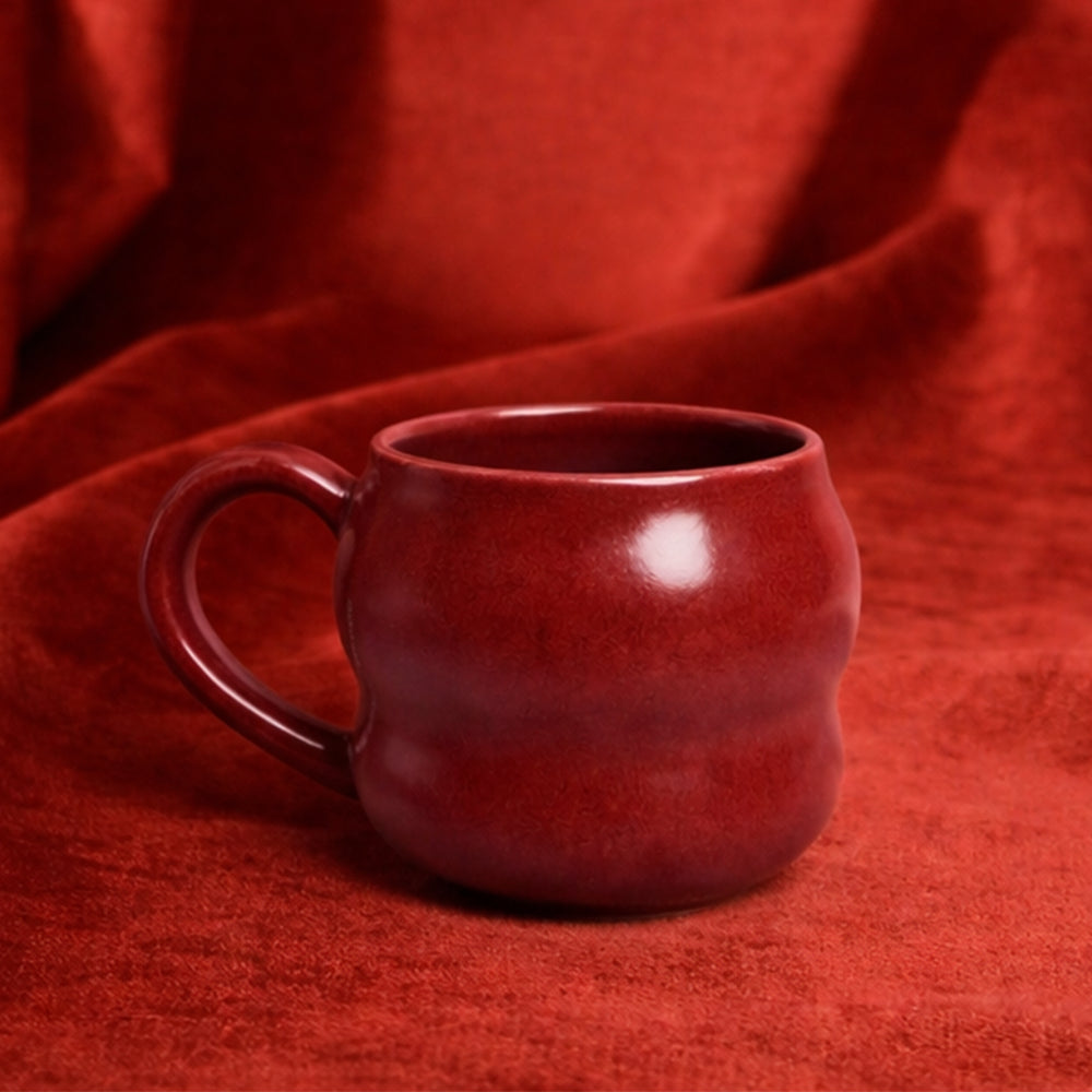 Stoneware Büyük Kupa - Dem Kırmızı