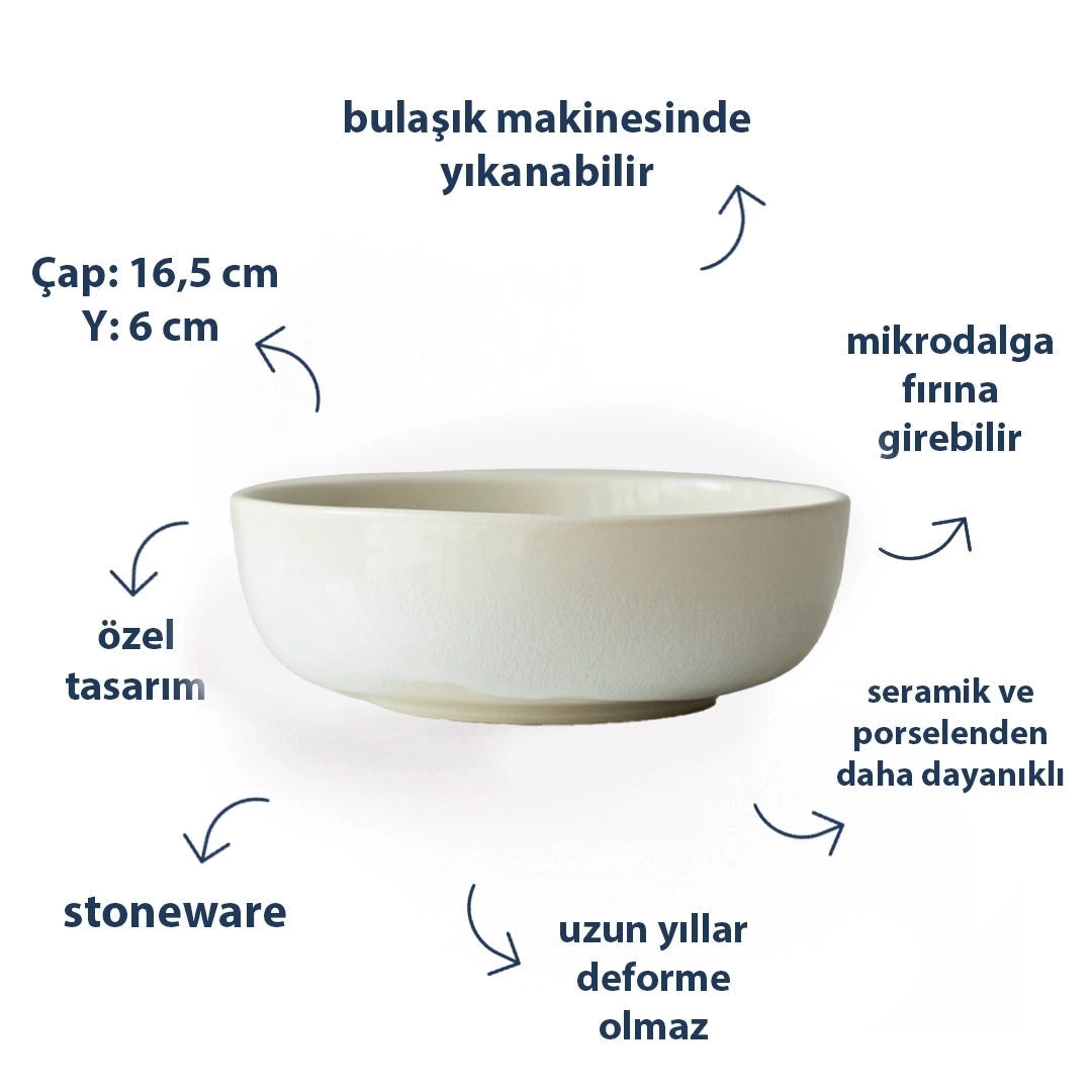 Stoneware Bowl - İnci Beyaz