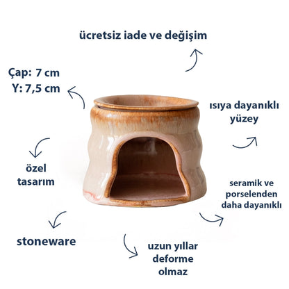 Stoneware Buhurdanlık - Gonca Pembe