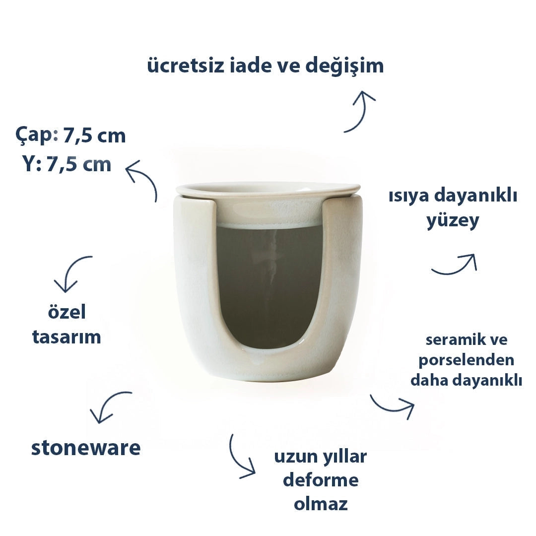Stoneware Buhurdanlık II - İnci Beyaz
