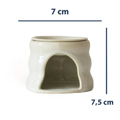 Stoneware Buhurdanlık - İnci Beyaz