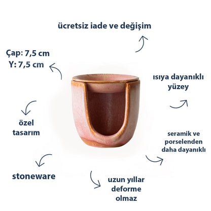Stoneware Buhurdanlık II - Gonca Pembe