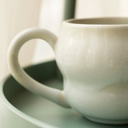 Stoneware Büyük Kupa - İnci Beyaz
