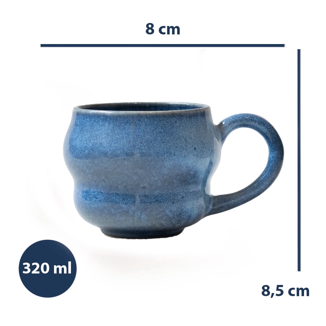 Stoneware Büyük Kupa - Sayfi Mavi
