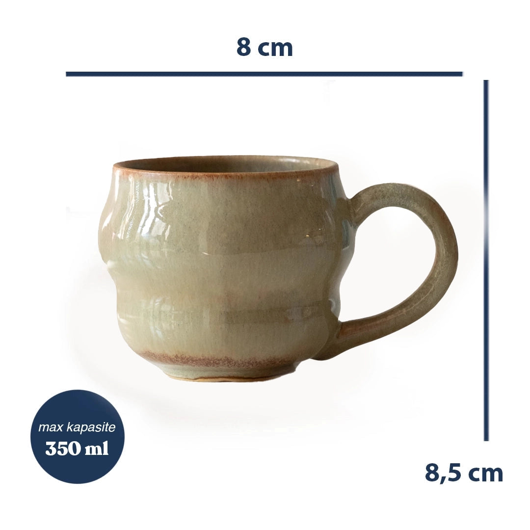 Stoneware Büyük Kupa - Müdavim Yeşil