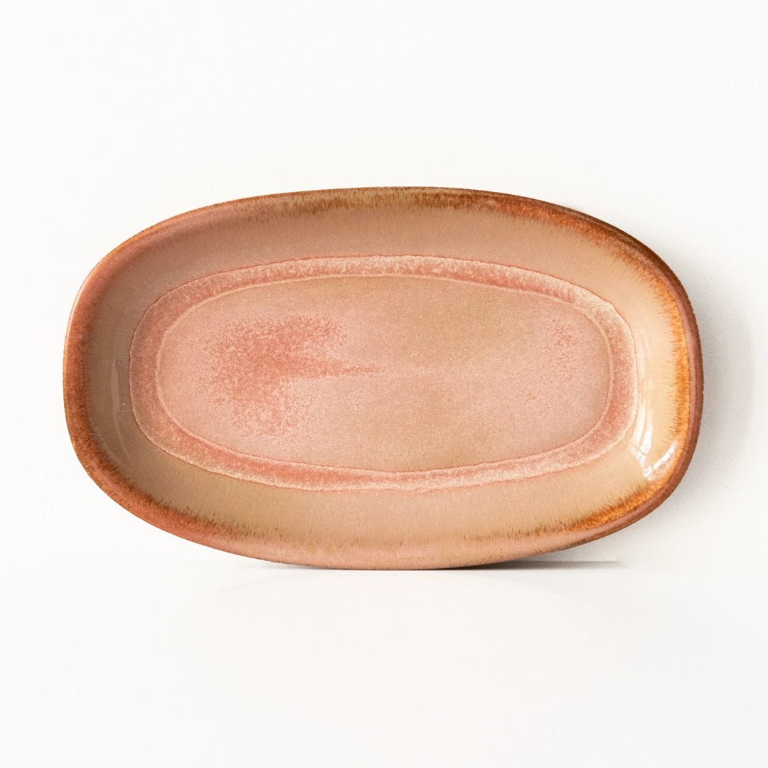 Stoneware Büyük Kayık Tabak - Gonca Pembe
