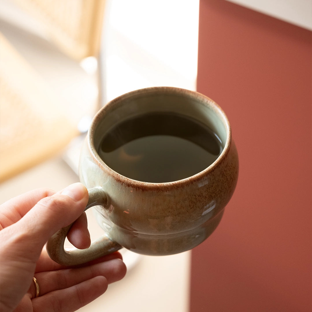 Stoneware Büyük Kupa - Müdavim Yeşil