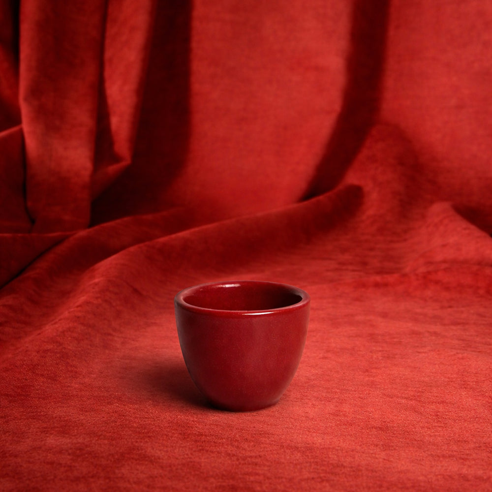 Stoneware Espresso Chawan - Dem Kırmızı