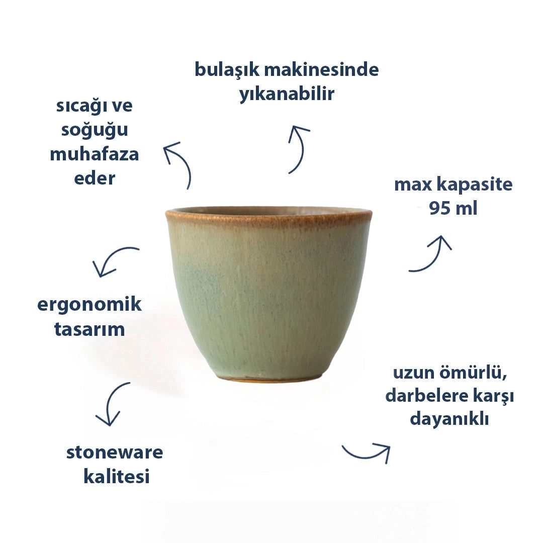 Stoneware Espresso Chawan - Müdavim Yeşil