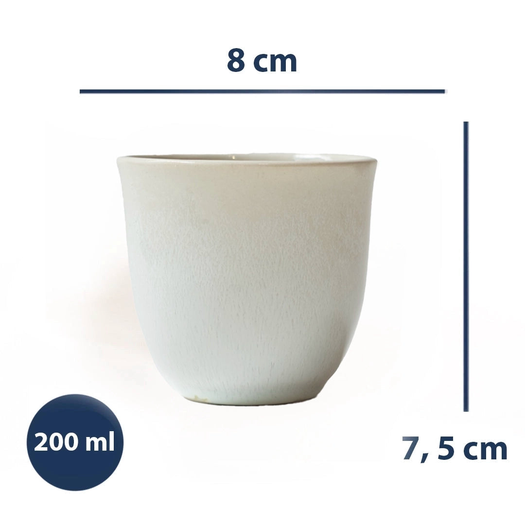 Stoneware Chawan Bardak - İnci Beyaz