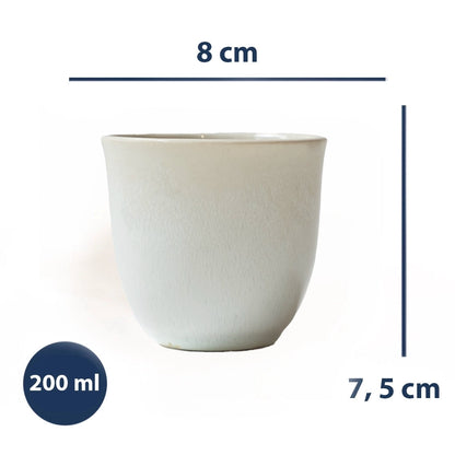 Stoneware Chawan Bardak - İnci Beyaz