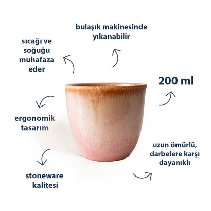Stoneware Chawan Bardak - Gonca Pembe