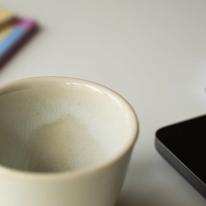 Stoneware Espresso Chawan - İnci Beyaz