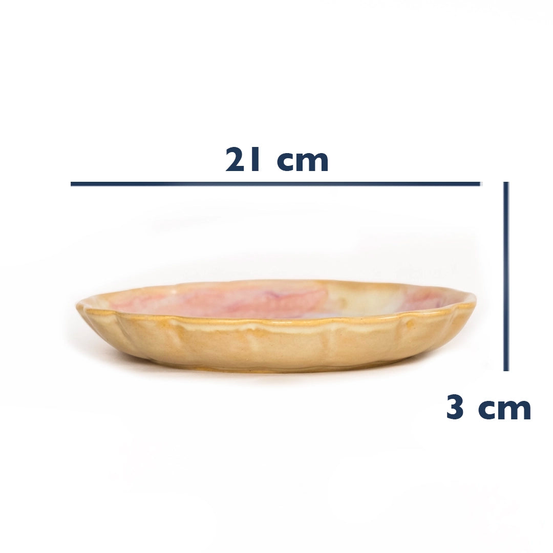 Stoneware Çiçek Derin Tabak - Müdavim Pembe