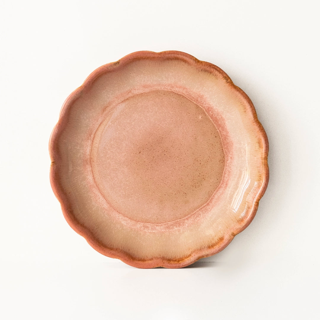 Stoneware Çiçek Derin Tabak - Gonca Pembe