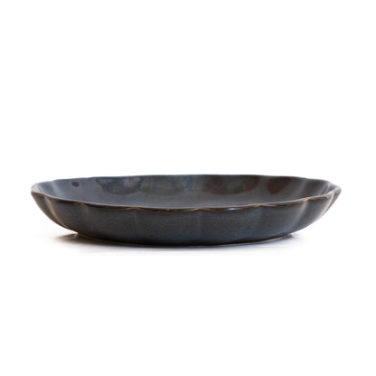 Stoneware Çiçek Derin Tabak - Sakin Gece